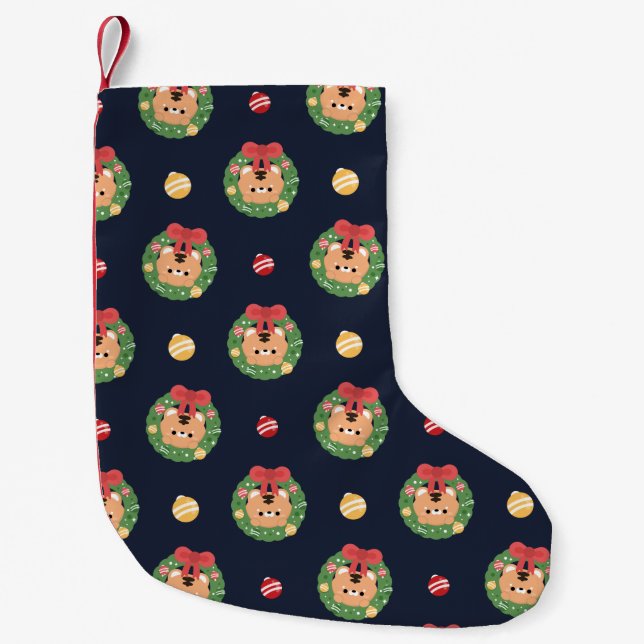 Cute Simple Roligt God jul Liten Julstrumpa (Framsidan)