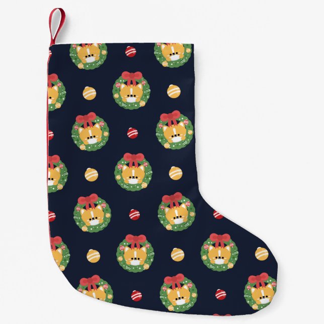Cute Simple Roligt God jul Liten Julstrumpa (Framsidan)