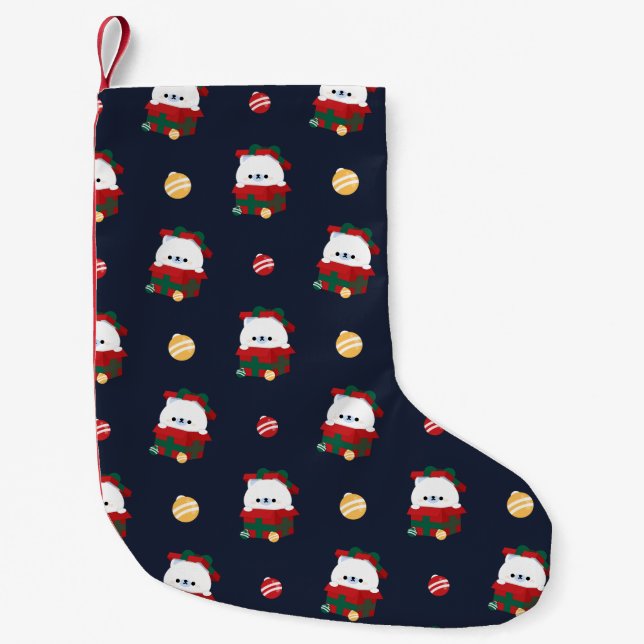Cute Simple Roligt God jul Liten Julstrumpa (Framsidan)
