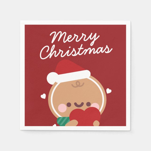 Cute Simple Roligt God jul Pappersservett (Framsidan)