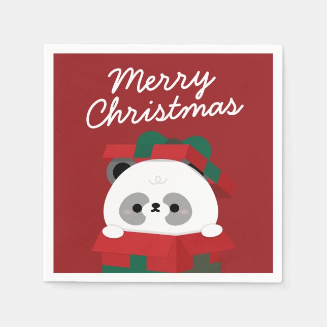 Cute Simple Roligt God jul Pappersservett (Framsidan)