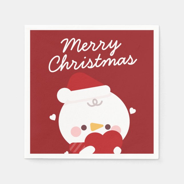 Cute Simple Roligt God jul Pappersservett (Framsidan)