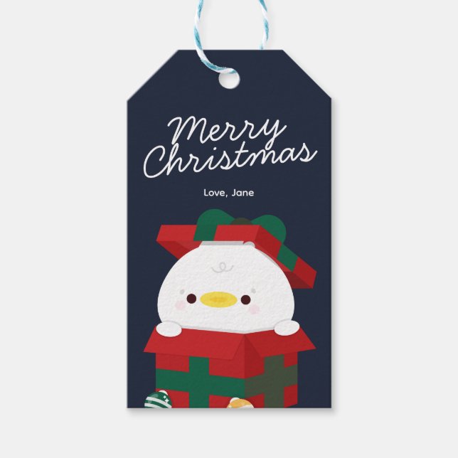 Cute Simple Roligt God jul Presentetikett (Framsidan)