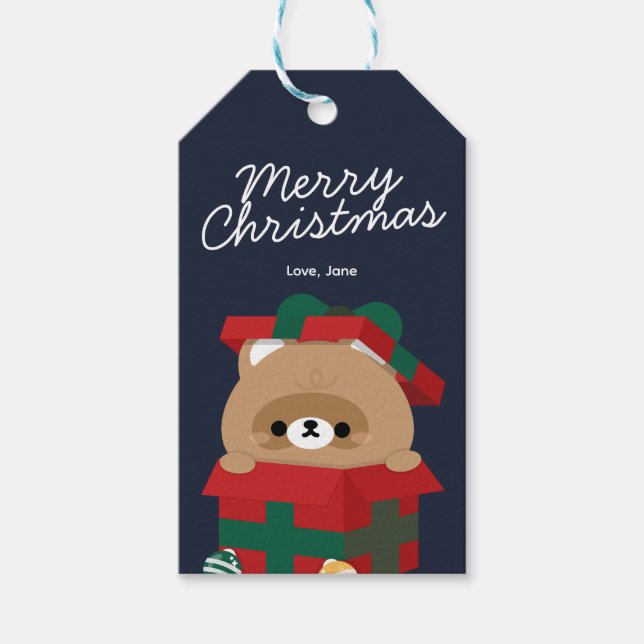 Cute Simple Roligt God jul Presentetikett (Framsidan)