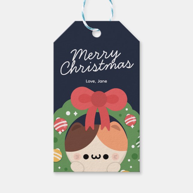 Cute Simple Roligt God jul Presentetikett (Framsidan)