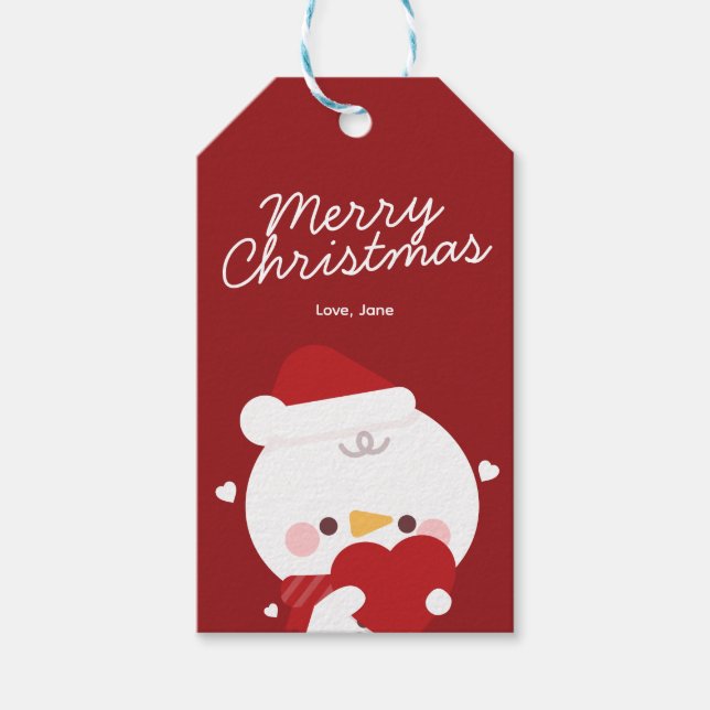 Cute Simple Roligt God jul Presentetikett (Framsidan)