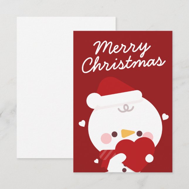 Cute Simple Roligt God jul Tack Kort (Fram/baksida)