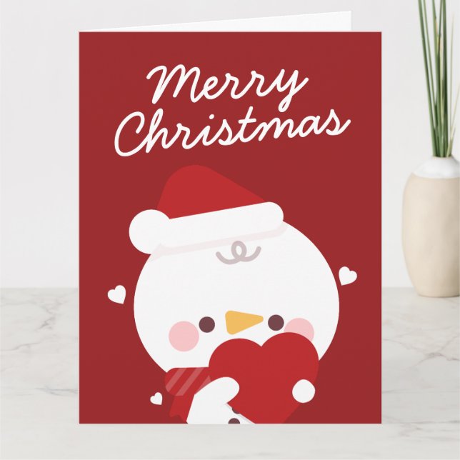 Cute Simple Roligt God jul Tack Kort (Framsida)