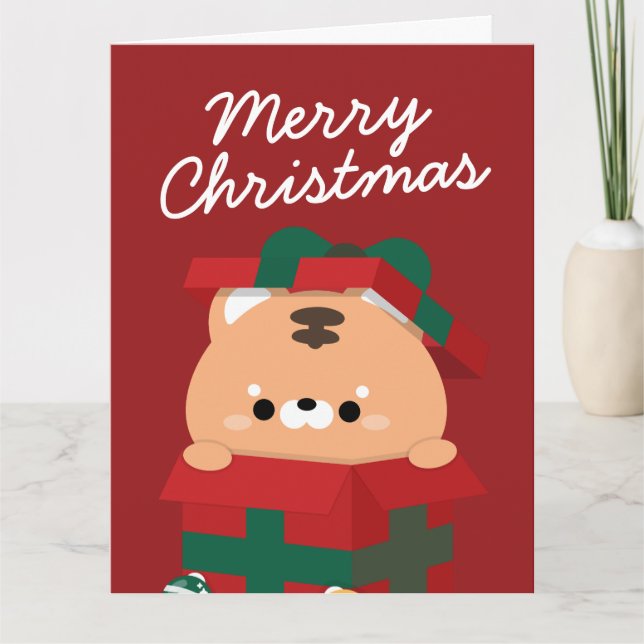 Cute Simple Roligt God jul Tack Kort (Framsida)