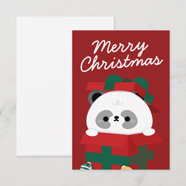Cute Simple Roligt God jul Tack Kort (Fram/baksida)