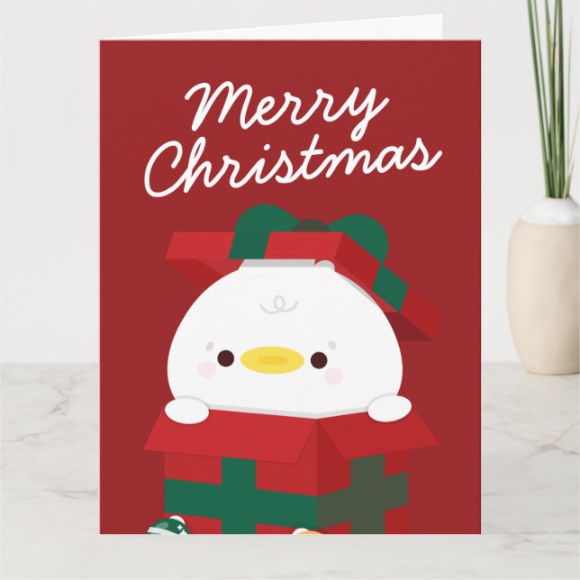 Cute Simple Roligt God jul Tack Kort (Framsida)