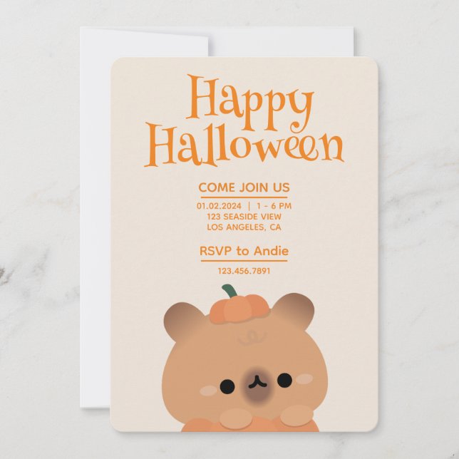 Cute Simple Roligt Halloween fest Inbjudningar (Framsida)