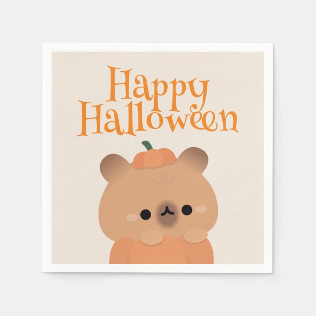 Cute Simple Roligt Halloween fest Pappersservett (Framsidan)