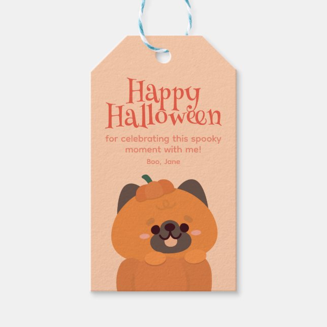 Cute Simple Roligt Halloween fest Presentetikett (Framsidan)