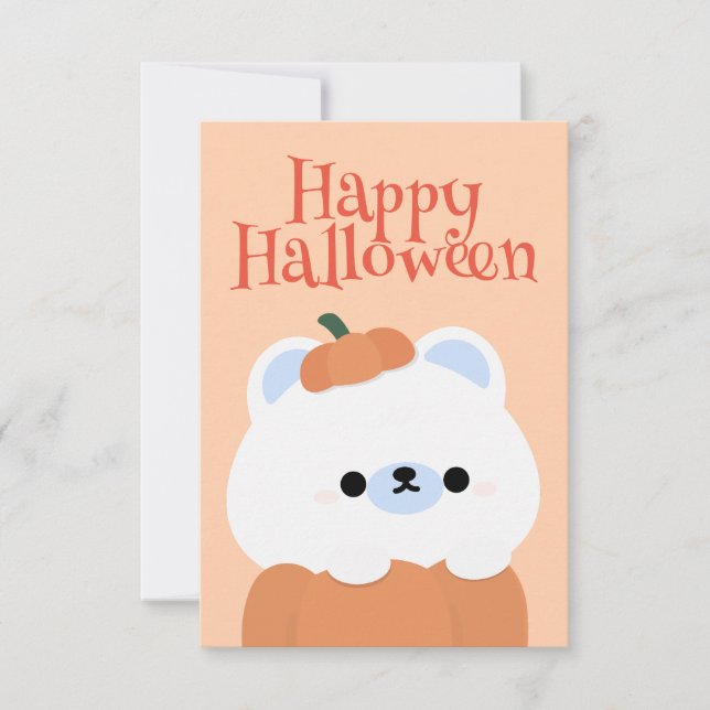 Cute Simple Roligt Halloween fest Tack Kort (Framsida)