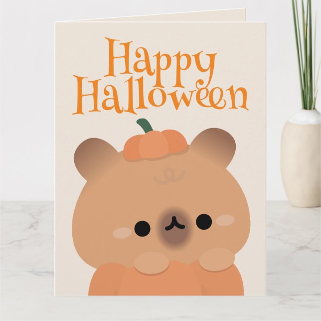 Cute Simple Roligt Halloween fest Tack Kort (Framsida)