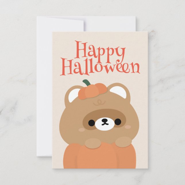 Cute Simple Roligt Halloween fest Tack Kort (Framsida)