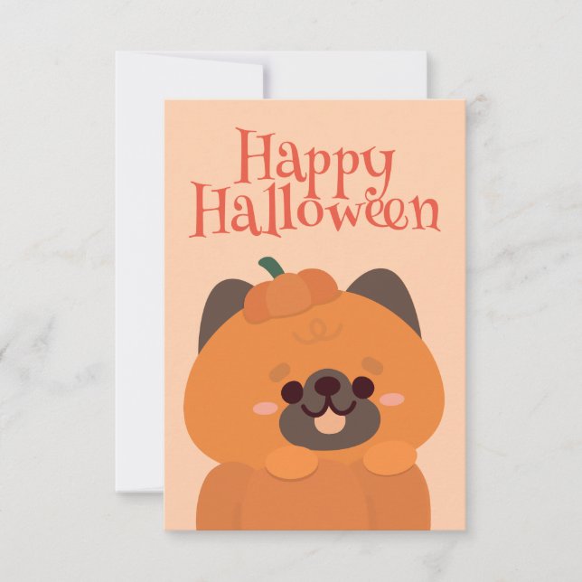 Cute Simple Roligt Halloween fest Tack Kort (Framsida)