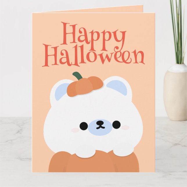 Cute Simple Roligt Halloween fest Tack Kort (Framsida)