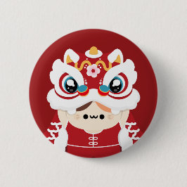 Cute Simple Roligt Kinesiskt nyår Knapp