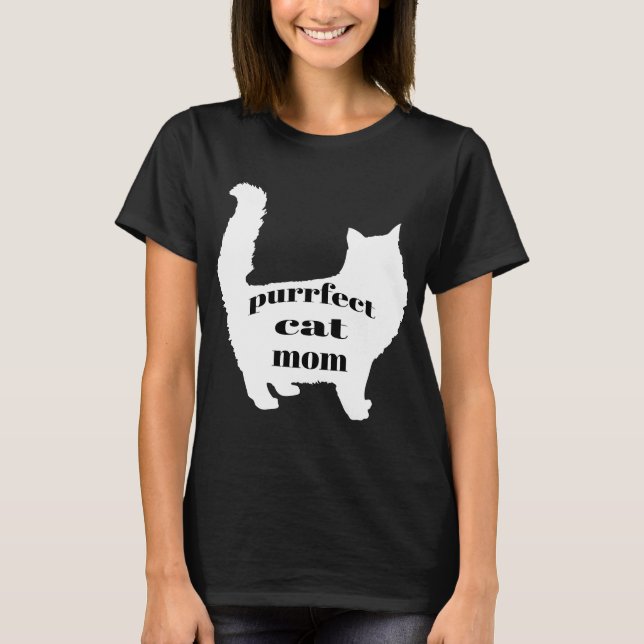 Cute SImple Roligt Modern Cat Mamma Shirt T Shirt (Framsida)