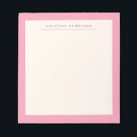 Cute Simple Rosa Gräns Personlig Namn Anteckningsblock<br><div class="desc">Cute Simple Rosa Gräns Personlig Namn Anteckningsblock</div>