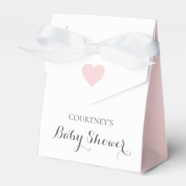 Cute Simple Rosa Heart Girl Baby Shower Presentaskar