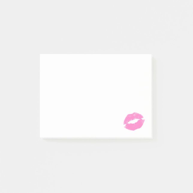 Cute Simple Rosa Kiss Post-it Block (Framsida)