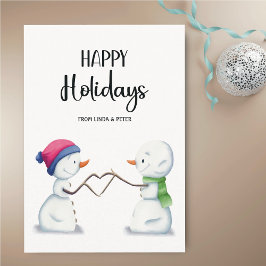 Cute Simple Snögubbars - jul Julkort