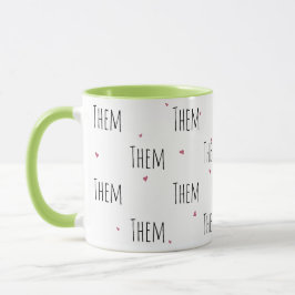 Cute Simple "Them" Text + Little Hearards | KÄRLEK Mugg