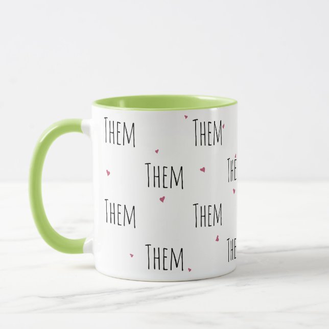 Cute Simple "Them" Text + Little Hearards | KÄRLEK Mugg (Vänster)