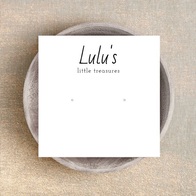 Cute Simple White Stud Earring Visning Fyrkantigt Visitkort (Skapare uppladdad)