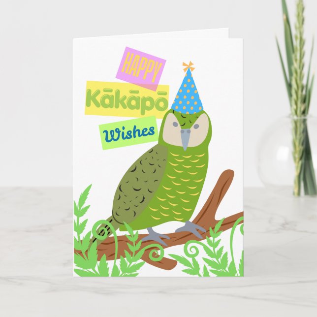 Cute Sincere Kakapo Birthday Kia Ora Kort (Framsida)