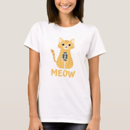 Cute singelcat - Meow, white T-Shirt