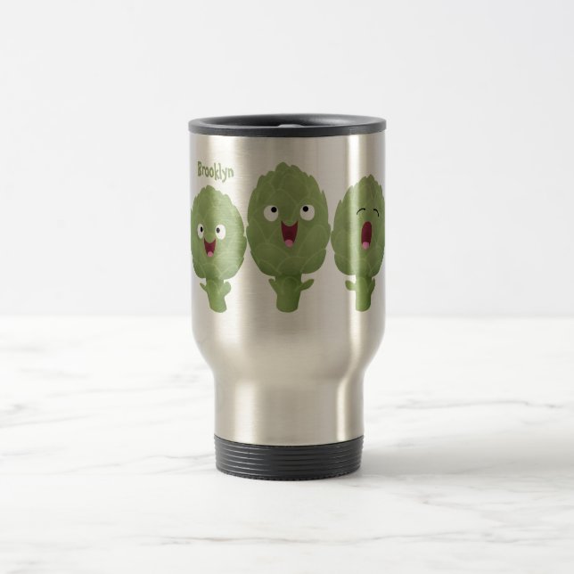 Cute singing artichokes vegetable cartoon resemugg (Center)