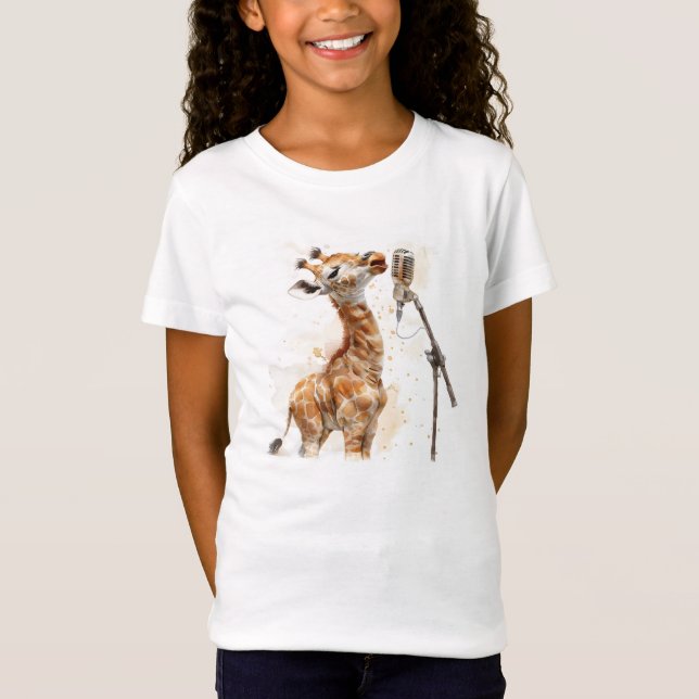 Cute singing baby giraffe t shirt (Framsida)