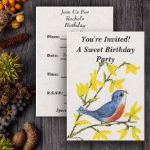 Cute Singing Blue Bird Träd