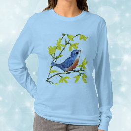 Cute Singing Blue Bird Träd Tee