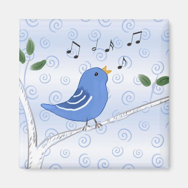 Cute Singing Bluebird Magnet (Framsidan)