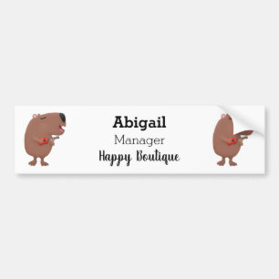 Cute singing capybara ukulele tecknad illustration bildekal