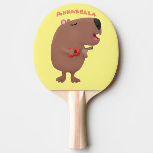 Cute singing capybara ukulele tecknad illustration pingisracket