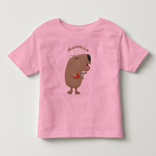 Cute singing capybara ukulele tecknad illustration t shirt