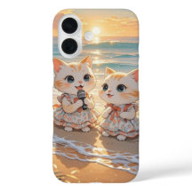 Cute Singing Cats vid Sunset Beach iphone case