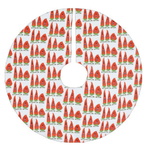 Cute singing chili peppers tecknad illustration julgransmatta borstad polyester