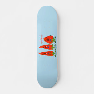 Cute singing chili peppers tecknad illustration mini skateboard bräda 18,5 cm
