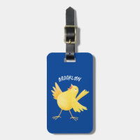 Cute singing gult canary bird tecknad
