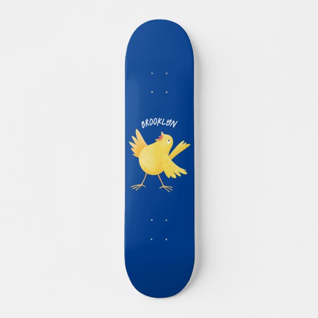 Cute singing gult canary bird tecknad mini skateboard bräda 18,5 cm (Framsida)