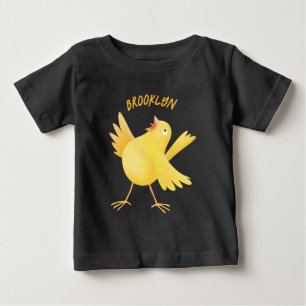 Cute singing gult canary bird tecknad t shirt
