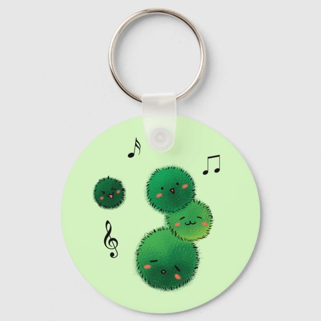 Cute Singing Marimo Moss Stack Nyckelring (Framsida)