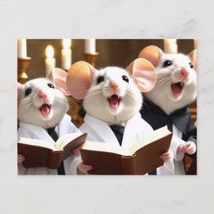 Cute Singing Mice Choir Vykort